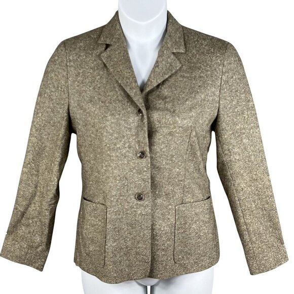 Brooks Brothers Womens 8 Wool Silk Blend Blazer USA Made Quiet Luxury Minimalist - Picture 9 of 15